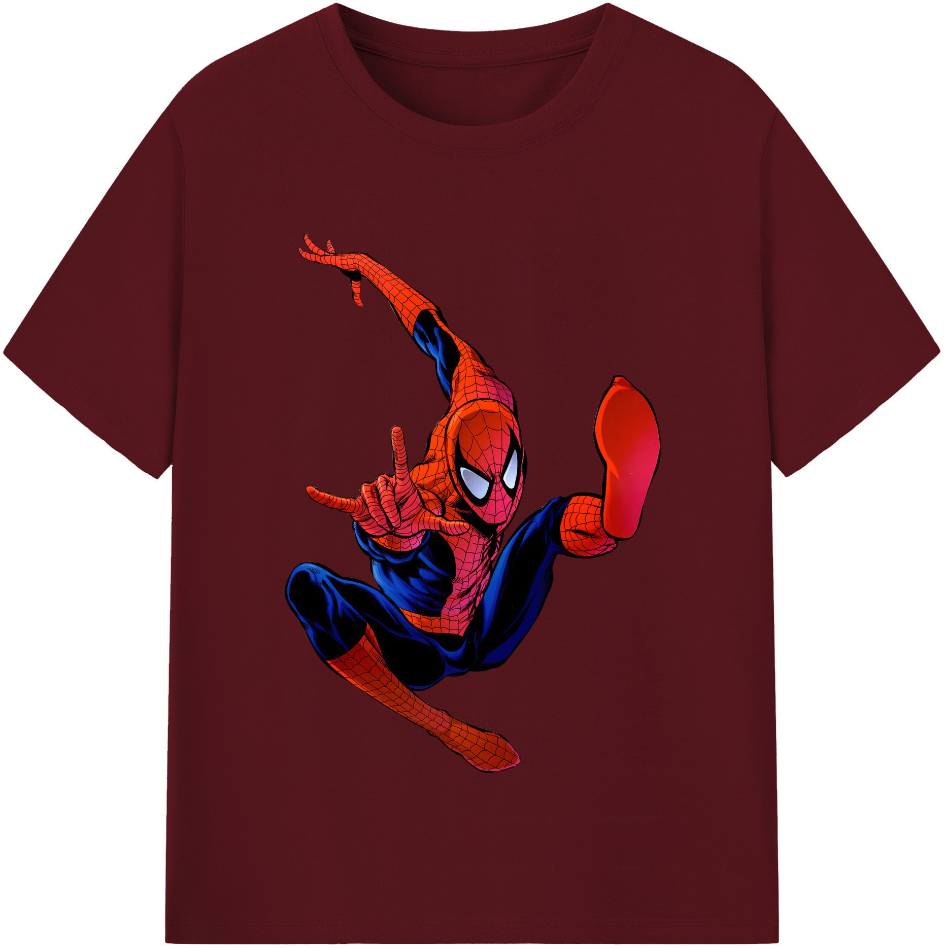 （画像用） Spider Man スパイダーマン 綿100％半袖Tシャツ（フロントプリント）